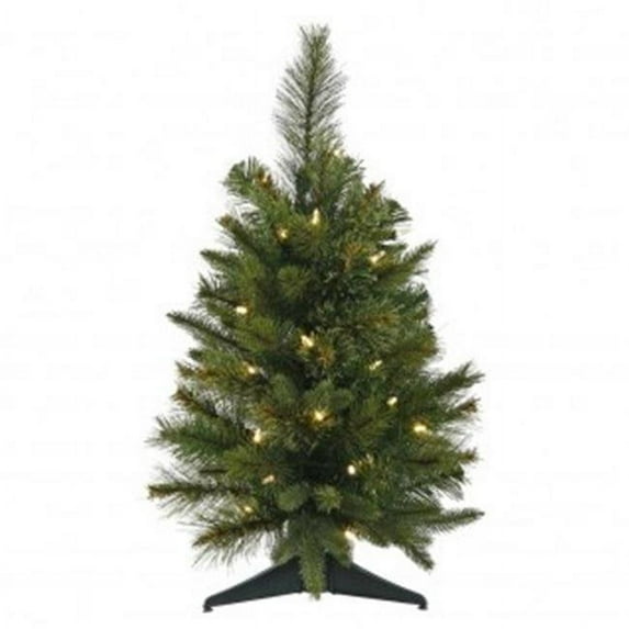 Vickerman 24" Cashmere Pine Artificial Christmas Tree, Warm White Battery Operated LED Lights