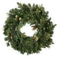 thumbnail image 1 of Vickerman 24" Emerald Mixed Fir Artificial Christmas Wreath, Dura-Lit® Clear Mini Lights, 1 of 6