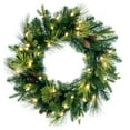 thumbnail image 1 of Vickerman 24" Emerald Mixed Fir Artificial Christmas Wreath with LED Warm White Lights, 1 of 6