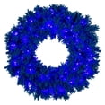 thumbnail image 1 of Vickerman 24" Flocked Turquoise Fir Artificial Wreath, Dura-Lit® Turquoise LED Mini Lights., 1 of 6