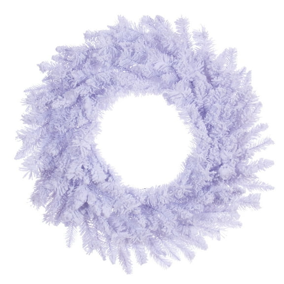 Vickerman 24" Flocked White Wreath with 152 PVC Tips, Unlit
