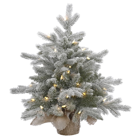 Vickerman 24" Frosted Sable Pine Artificial Christmas Tree, Clear Dura-Lit® Lights