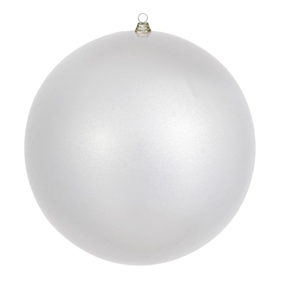 Vickerman 24" Giant Silver Ornament. It measures 24 inches in diameter and is made with shatterproof plastic which is resistant to Breaking. UV Resistent Coating.