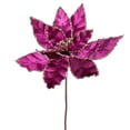 thumbnail image 1 of Vickerman 24" Purple Velvet Sequin Trim Poinsettia, 3 per bag., 1 of 2