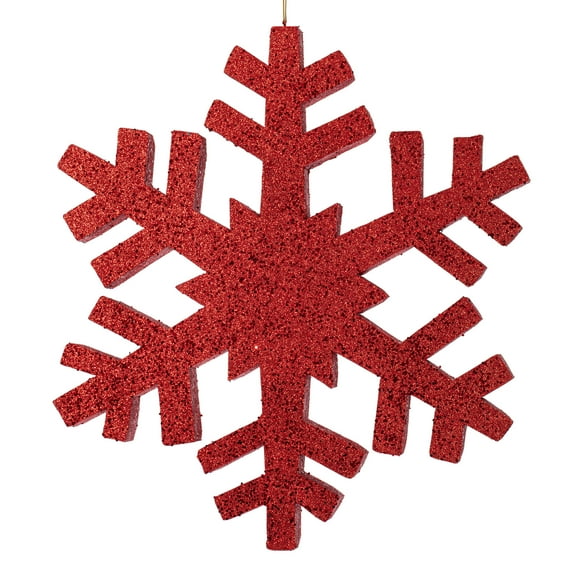 Vickerman 24" Red Glitter Snowflake Christmas Ornament