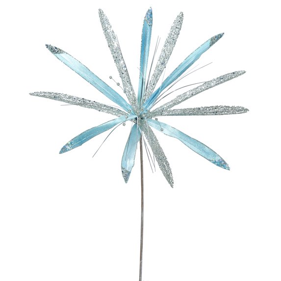 Vickerman 24" Sea Blue Velvet Papyrus Artificial Christmas Pick, 3 per Bag