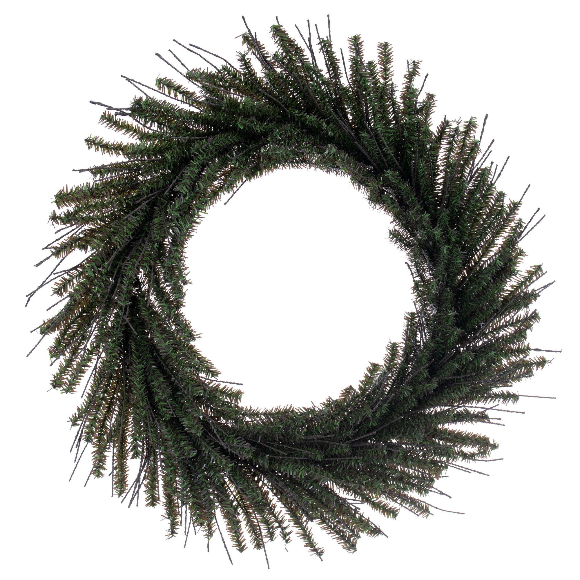24" Green Artificial Pine Christmas Wreath with Natural Twig Accents