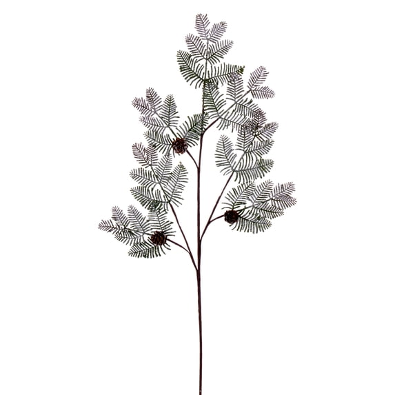 Vickerman 25" Artificial Pinecone Frost Christmas Spray, 2 sprays per pack.