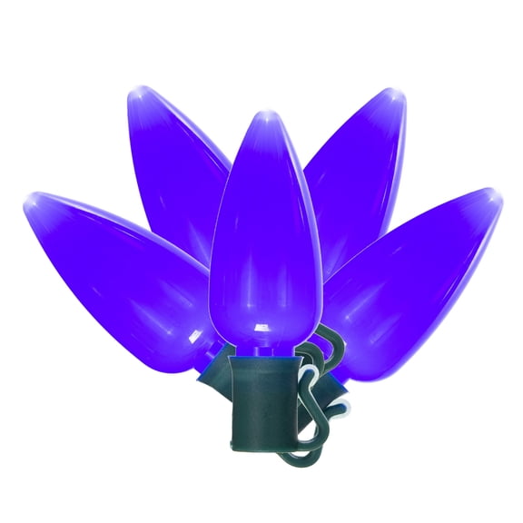 Vickerman 25 Blue Ceramic C9 LED Light on Green 22AWG Wire, 25'.