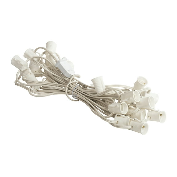 Vickerman 25' C9 Socket String with 25 C9 Sockets on 18 Gauge SPT1 White Wire