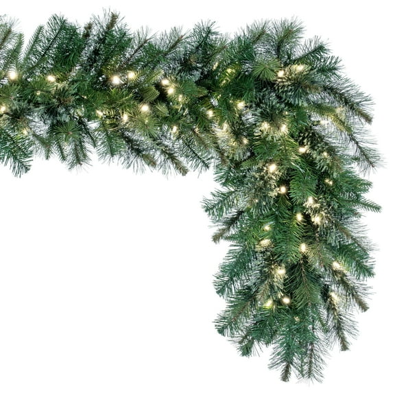 Vickerman 25' Cashmere Artificial Christmas Garland, Warm White Dura-lit LED Lights