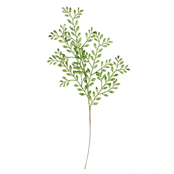 Vickerman 25" Lime Ruscus Glitter Artificial Christmas Spray with Jewel. Includes 12 sprays per pack.