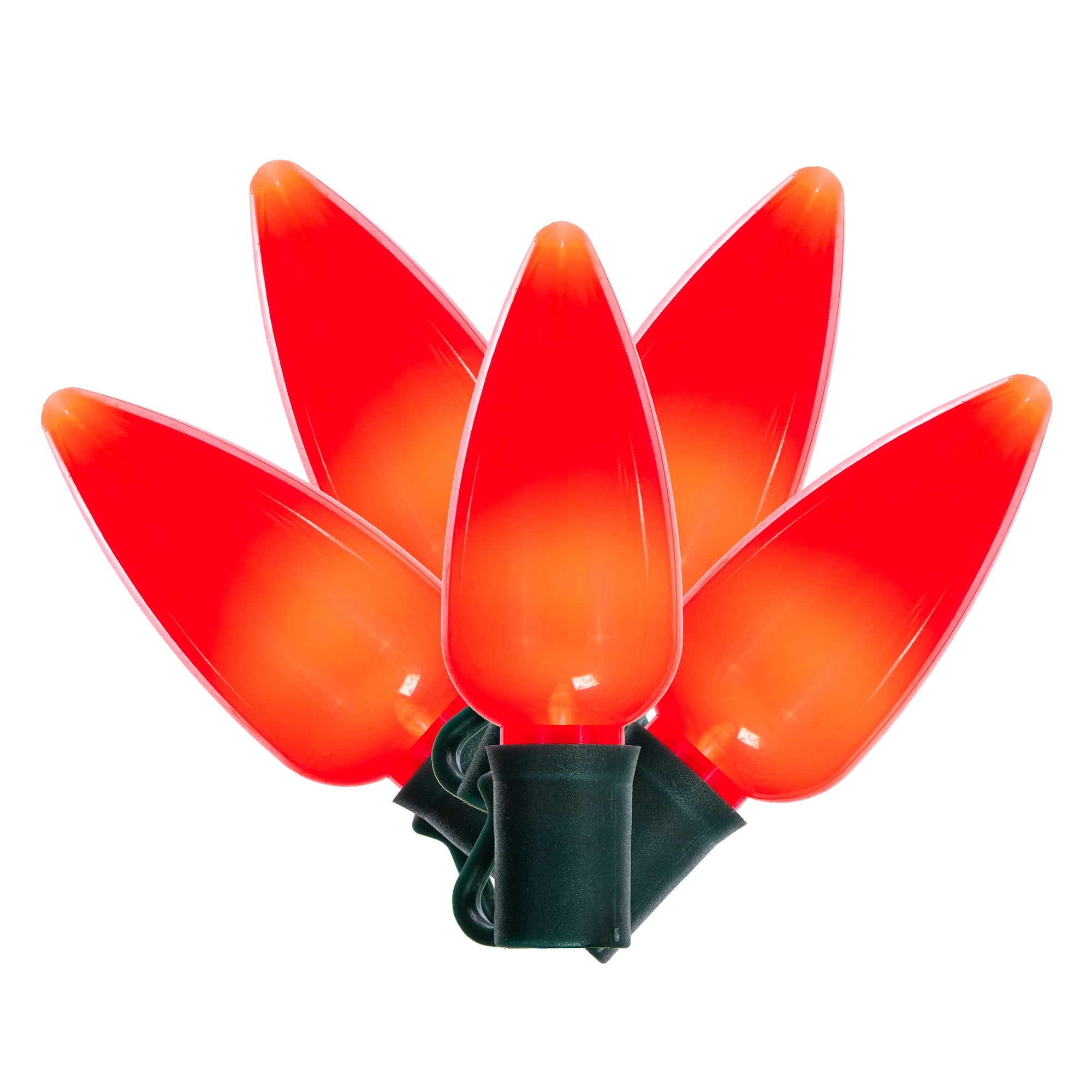 Vickerman 25 Red Ceramic C9 LED Light on Green 22AWG Wire, 25