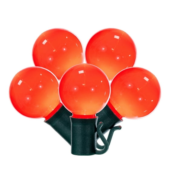 Vickerman 25 Red G30 LED Light on Green Wire, 16' Christmas Light Strand