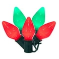 thumbnail image 1 of Vickerman 25 Red-Green Ceramic C7 LED Light on Green Wire, 16' Christmas Single Mold Light Strand, 1 of 7