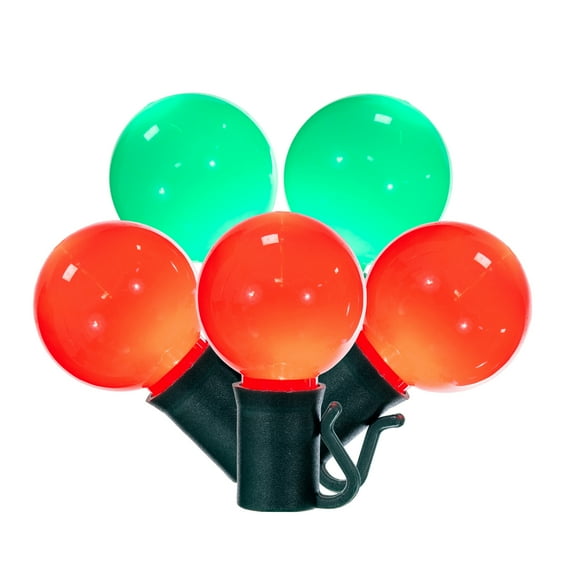 Vickerman 16' Opaque Ceramic G30 LED Christmas Light Set in Red/Green