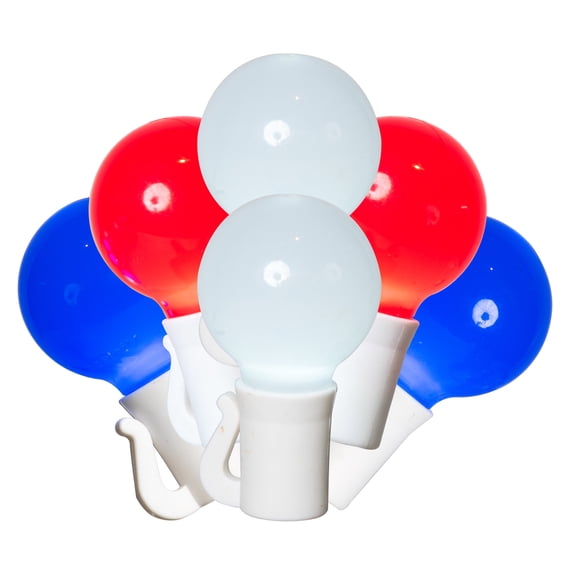 Vickerman 25 Red-White-Blue G30 LED Light on Green Wire, 16' Christmas Light Strand