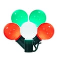 thumbnail image 1 of Vickerman 25 Red-White-Green G30 LED Light on Green Wire, 16' Christmas Light Strand, 1 of 7