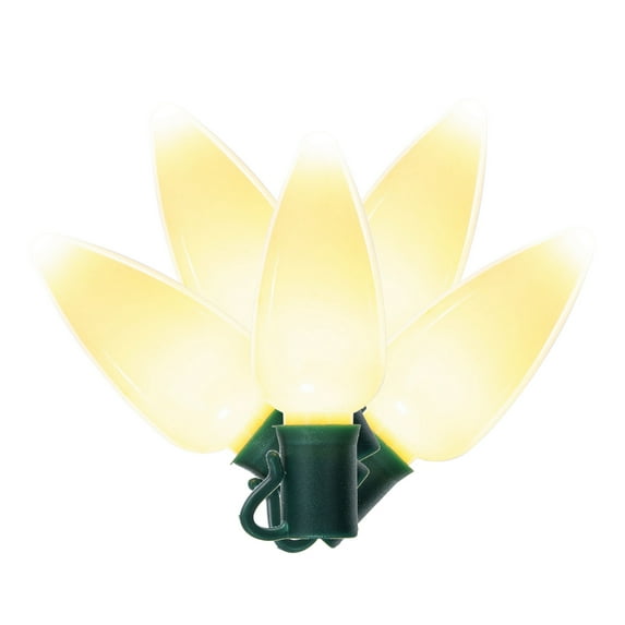 Vickerman 25 Warm White Ceramic C9 LED Light on Green 22AWG Wire, 25'.