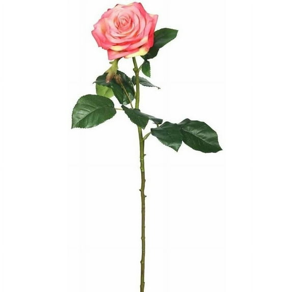 Vickerman 26" Artificial Pink Real Touch Rose Stem (3 Per Pack)