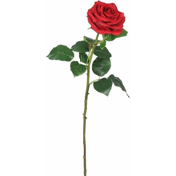 Vickerman 26" Artificial Red Real Touch Rose Stem (3 Per Pack)