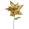 thumbnail image 1 of Vickerman 26" Gold Velvet Poinsettia Artificial Christmas Pick, 3 per Bag, 1 of 3