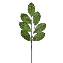 Vickerman 27" Artificial Lime Glitter Leaf Christmas Spray, 4 per bag