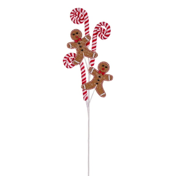 Vickerman 27" Gingerbread and Peppermint Swirl Spray, 3 per bag.