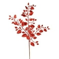 thumbnail image 1 of Vickerman 27" Red Glitter Holly Leaf Artificial Christmas Spray. Includes 12 sprays per pack., 1 of 2