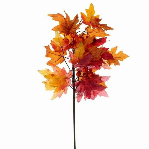 Vickerman FPL250927 27 in. Fall Maple Leaf Spray, Red - 2 per Bag