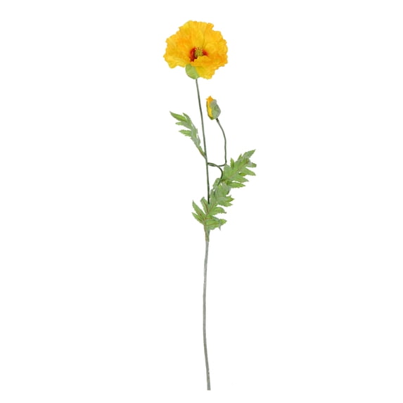 Vickerman 28" Artificial Yellow Poppy Spray. Includes 6 sprays per pack.
