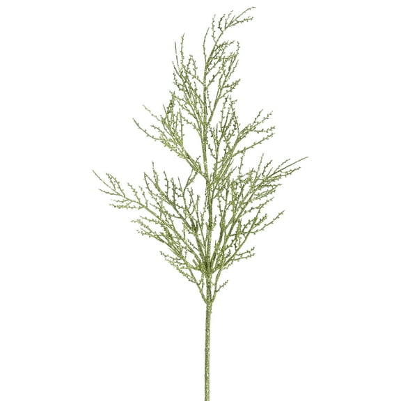 Vickerman 28" Lime Onoclea Glitter Wild Huck Artificial Christmas Spray. Includes 6 sprays per pack.