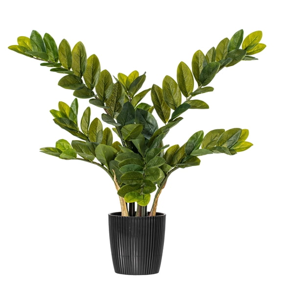 Vickerman 28" Potted Green Zamifolia Artificial Bush.