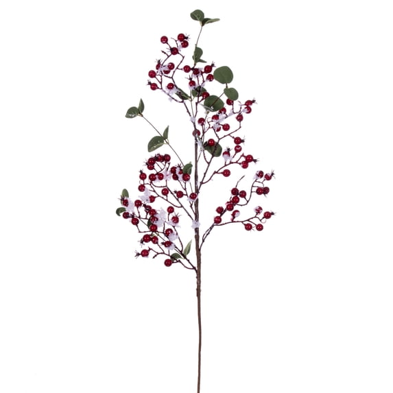 Vickerman 29" Artificial Red Berry and Leaf Christmas Spray, 3 per pack