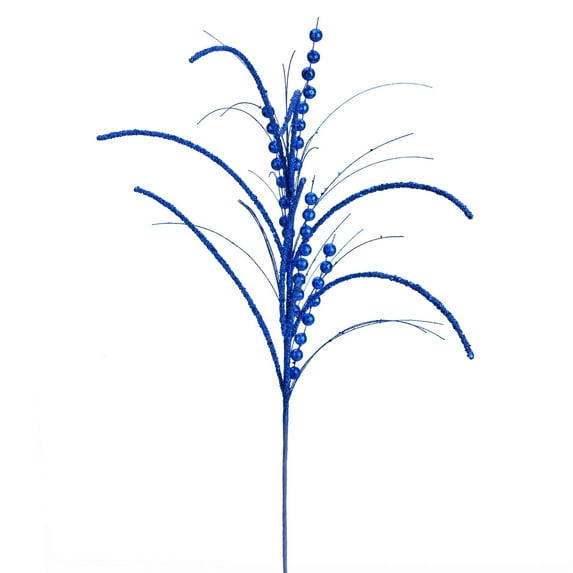 Vickerman 29" Blue Glitter Harvest Artificial Christmas Spray. Includes 6 sprays per pack.