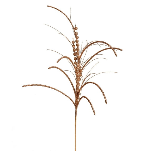 Vickerman 29" Rose Gold Glitter Harvest Artificial Christmas Spray. Includes 6 sprays per pack.