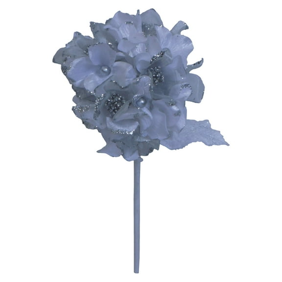 Vickerman 29" White Velvet Hydrangea Artificial Christmas Pick