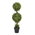 thumbnail image 1 of Vickerman 3' Artificial Potted Double Ball Green Boxwood Topiary., 1 of 6