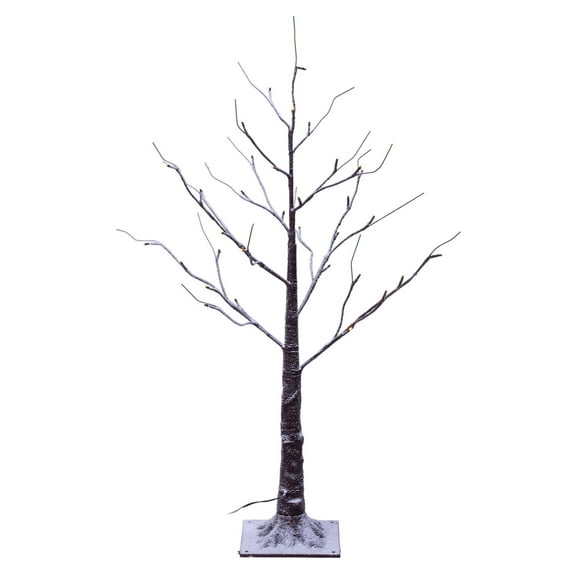 Vickerman 3' Brown Frosted Twig Tree, Warm White 3mm Wide Angle LED lights