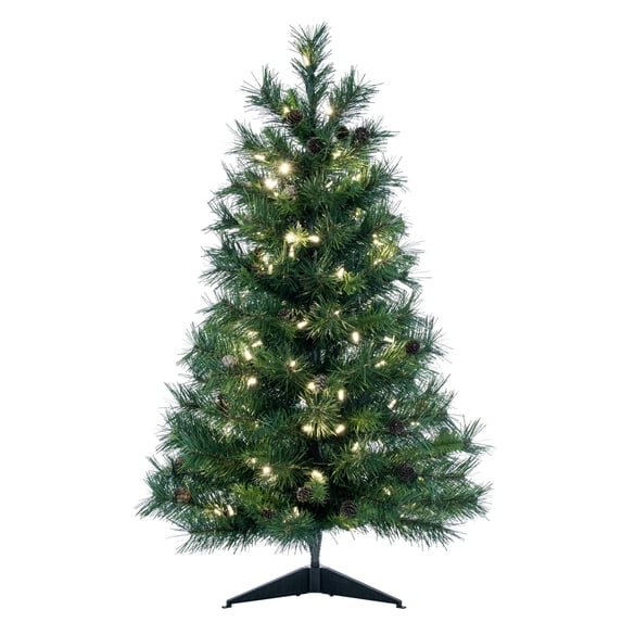Vickerman 3' Cheyenne Pine Artificial Christmas Tree, Warm White Dura-Lit® LED Lights
