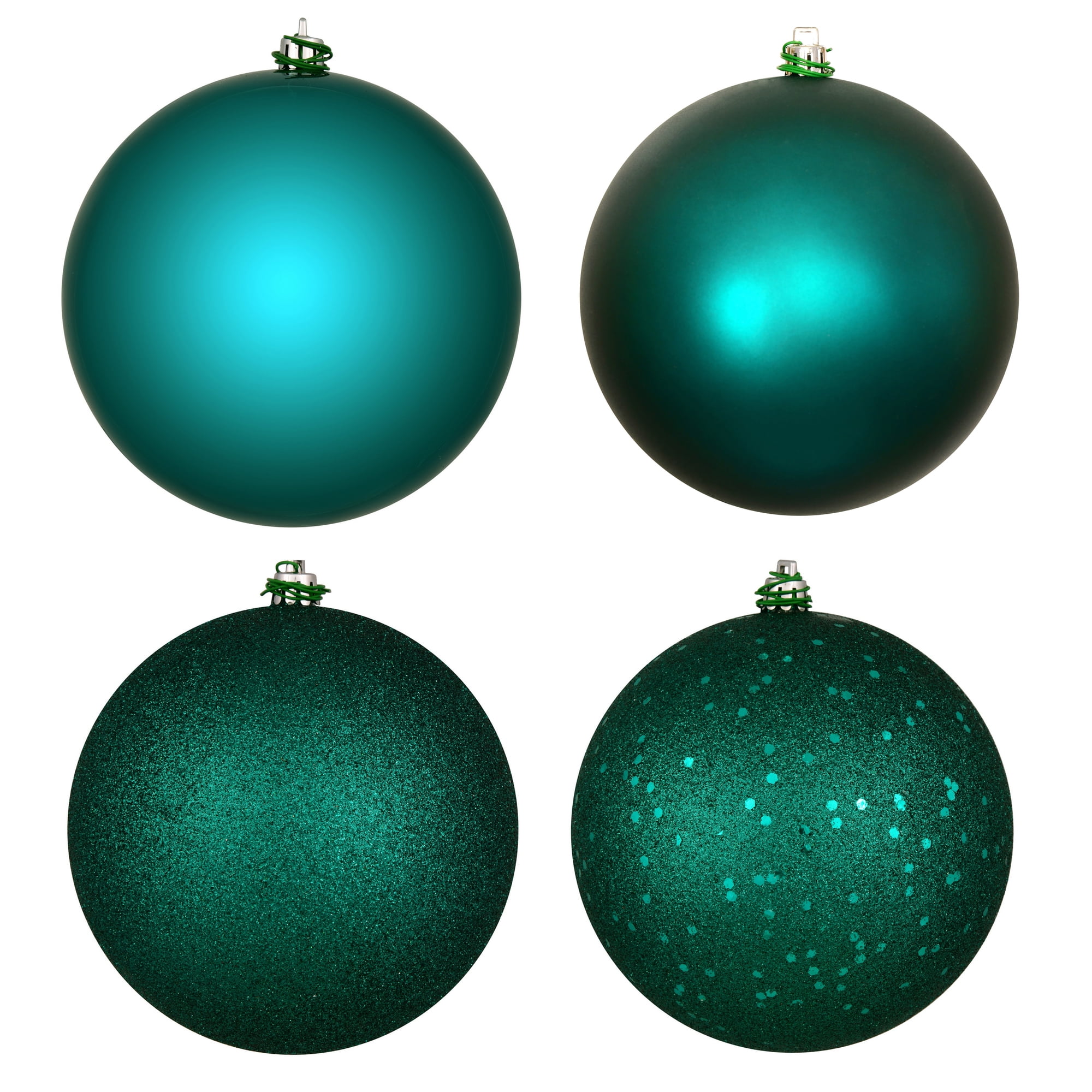 3" Dark Teal Shatterproof Plastic Ornament Set - Box of 16