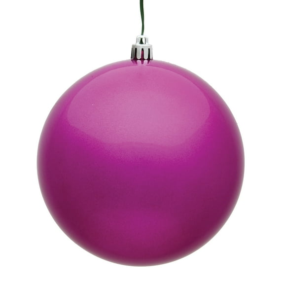 Vickerman 3" Fuchsia Candy Ball Ornament, 12 per Bag