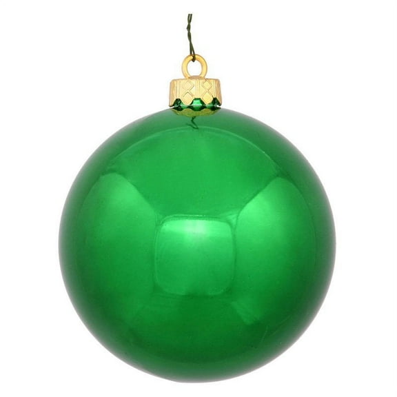Vickerman 3" Green Shiny Ball Ornament, 12 per Bag