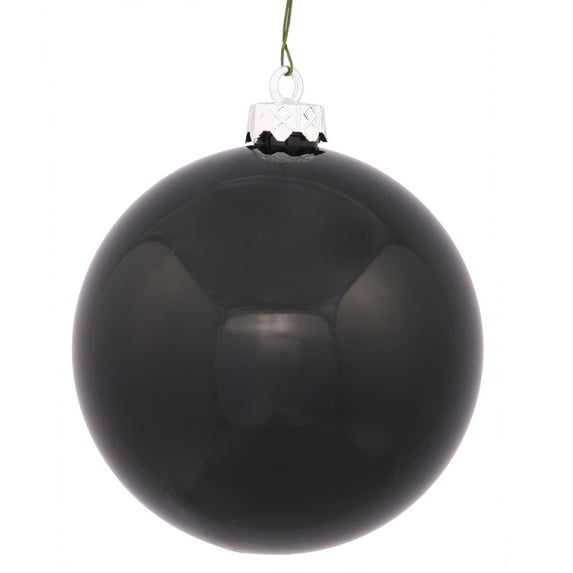 Vickerman 3" Jet Black Shiny Ball Ornament, 32 per Box