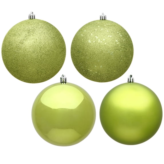 Vickerman 3" Lime 4-Finish Ball Ornament Assortment, 16 per Box
