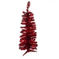 thumbnail image 1 of Vickerman 3' Prelit Artificial Christmas Tree Red Tinsel Pencil - Red Lights, 1 of 2