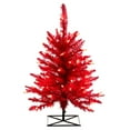 thumbnail image 1 of Vickerman 3' Red Fir Artificial Christmas Tree, Red Dura-lit LED Lights, 1 of 4