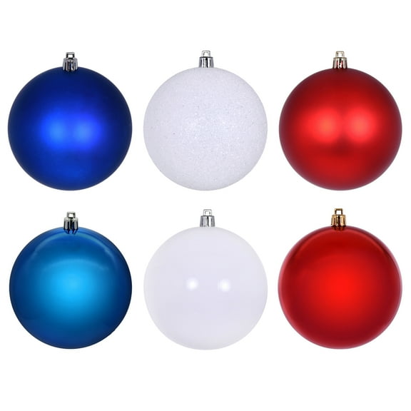 Vickerman 3" Red, White, and Blue Ornament Assortment, 12 per box.