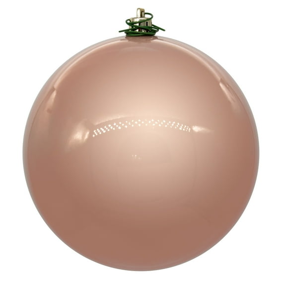 Vickerman 3" Rose Gold Pearl UV Drilled Ball Ornament, 12 per bag.