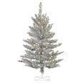 thumbnail image 1 of Vickerman 3' Silver Tinsel Fir Artificial Christmas Tree, Warm White Dura-lit LED Lights, 1 of 4
